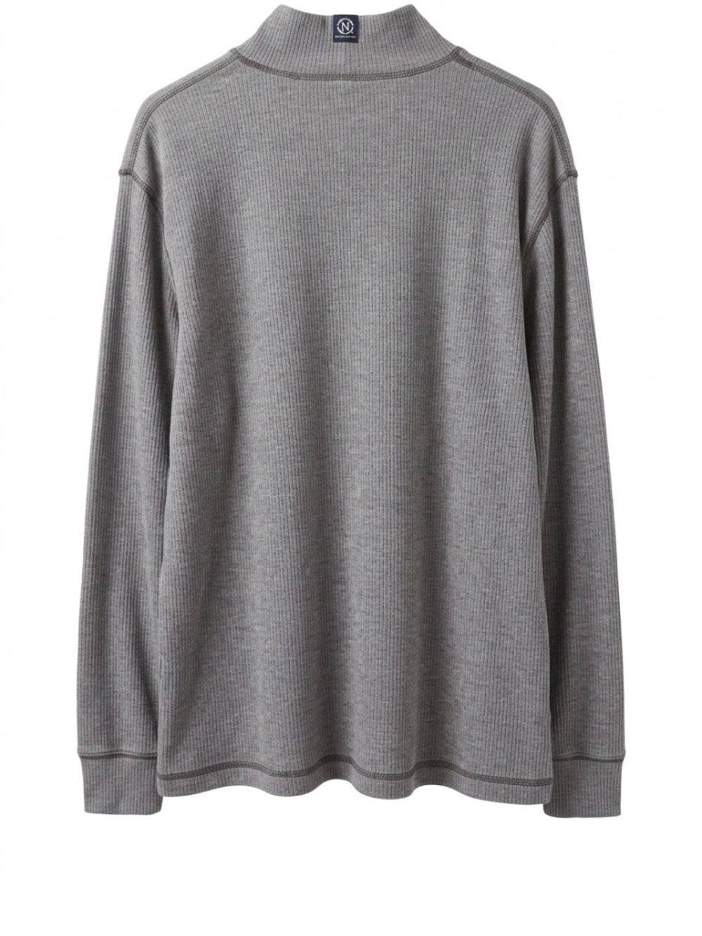 Nautica Men's Heather Grey Waffle Thermal Long Sleeve Pullover
